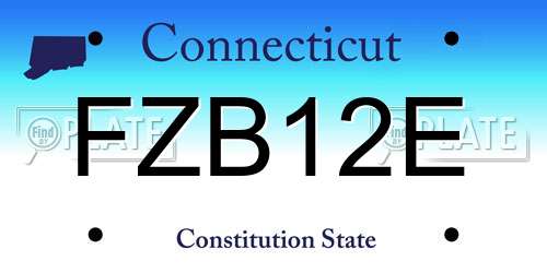 FZB12E Connecticut License Plate
