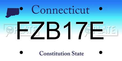 FZB17E Connecticut License Plate
