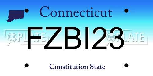 FZBI23 Connecticut License Plate