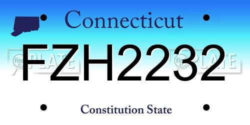 FZH2232 Connecticut License Plate