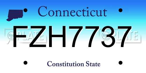 FZH7737 Connecticut License Plate
