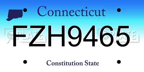 FZH9465 Connecticut License Plate