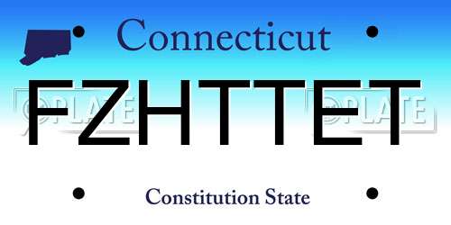 FZHTTET Connecticut License Plate