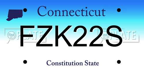 FZK22S Connecticut License Plate