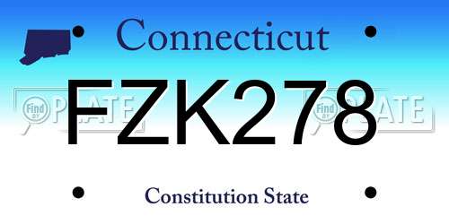 FZK278 Connecticut License Plate