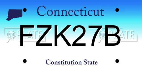 FZK27B Connecticut License Plate