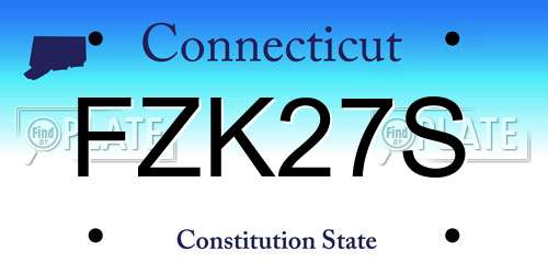 FZK27S Connecticut License Plate
