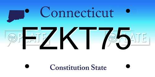 FZKT75 Connecticut License Plate