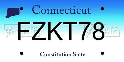 FZKT78 Connecticut License Plate