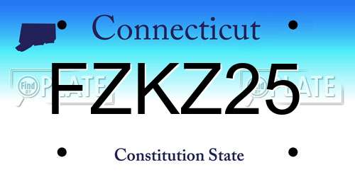 FZKZ25 Connecticut License Plate