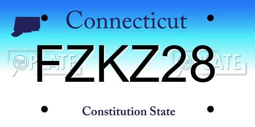 FZKZ28 Connecticut License Plate