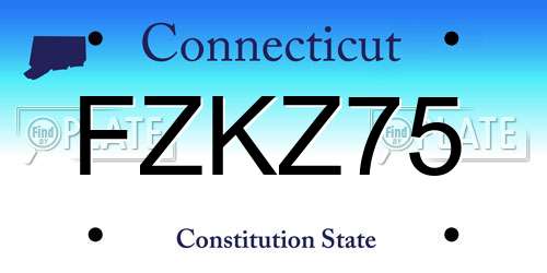 FZKZ75 Connecticut License Plate