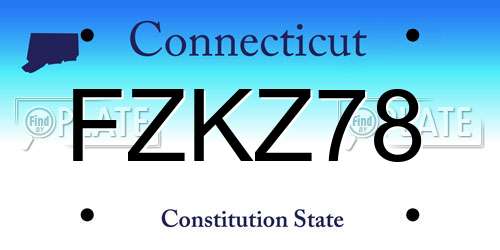 FZKZ78 Connecticut License Plate