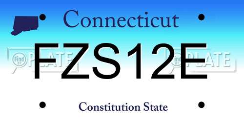 FZS12E Connecticut License Plate