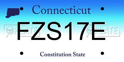 FZS17E Connecticut License Plate