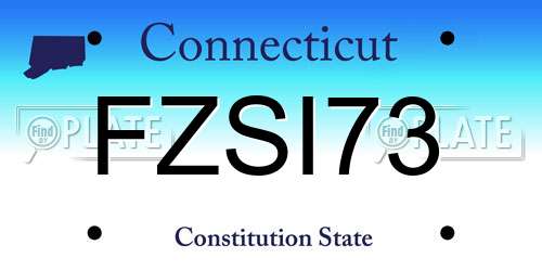 FZSI73 Connecticut License Plate
