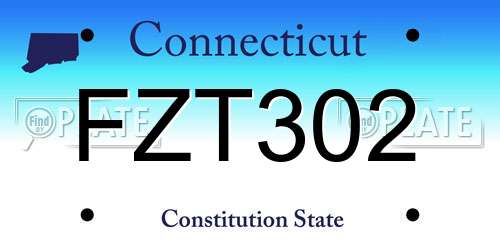 FZT302 Connecticut License Plate