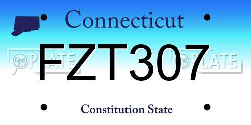 FZT307 Connecticut License Plate