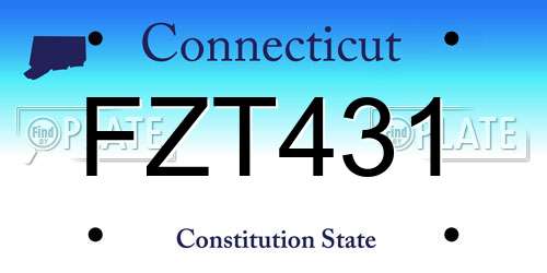 FZT431 Connecticut License Plate