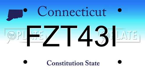 FZT43I Connecticut License Plate