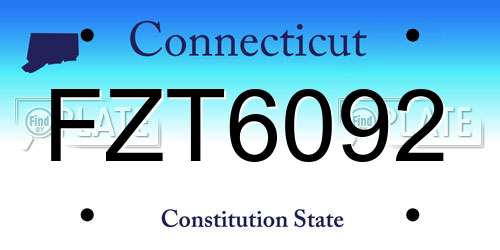FZT6092 Connecticut License Plate