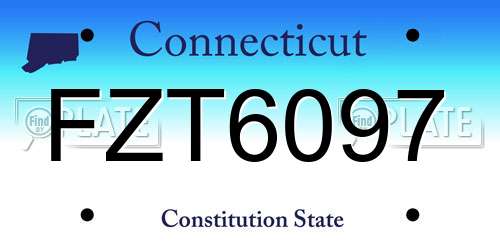 FZT6097 Connecticut License Plate