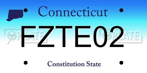 FZTE02 Connecticut License Plate
