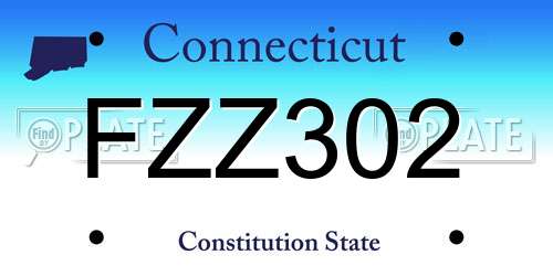 FZZ302 Connecticut License Plate