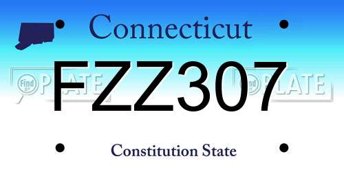 FZZ307 Connecticut License Plate