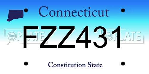 FZZ431 Connecticut License Plate