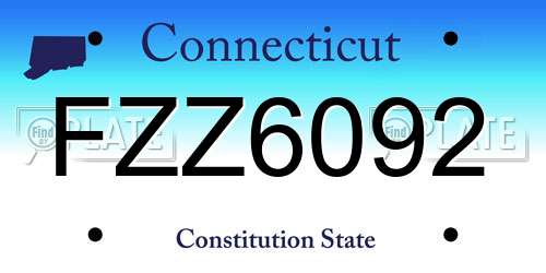 FZZ6092 Connecticut License Plate