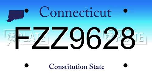 FZZ9628 Connecticut License Plate