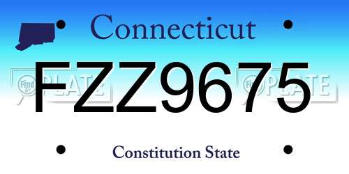 FZZ9675 Connecticut License Plate