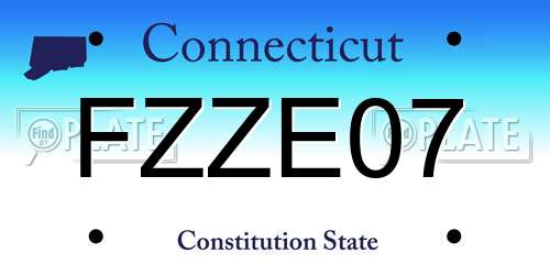FZZE07 Connecticut License Plate