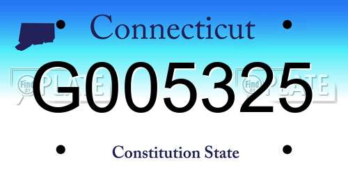 G005325 Connecticut License Plate