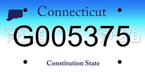 G005375 Connecticut License Plate