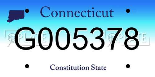 G005378 Connecticut License Plate