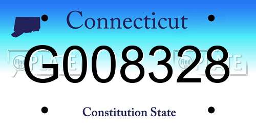 G008328 Connecticut License Plate