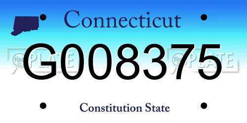 G008375 Connecticut License Plate