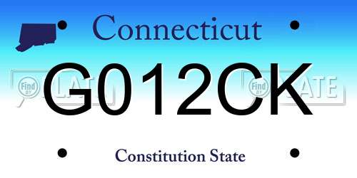 G012CK Connecticut License Plate