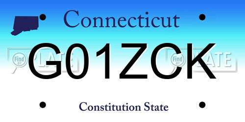 G01ZCK Connecticut License Plate