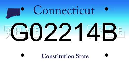G02214B Connecticut License Plate
