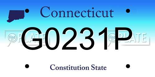 G0231P Connecticut License Plate