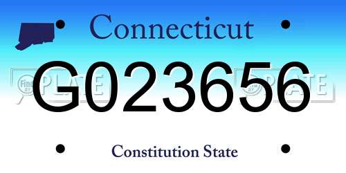 G023656 Connecticut License Plate
