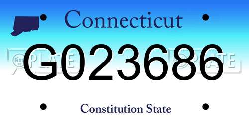 G023686 Connecticut License Plate