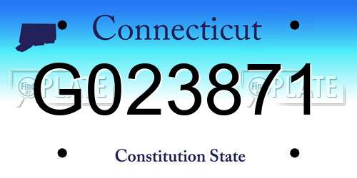 G023871 Connecticut License Plate