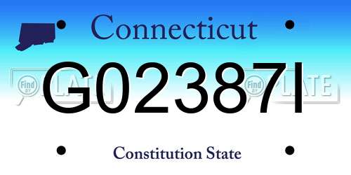 G02387I Connecticut License Plate