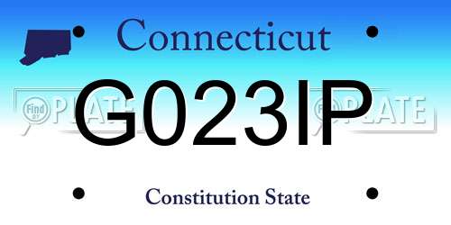G023IP Connecticut License Plate