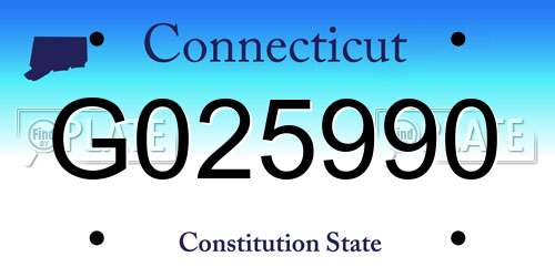 G025990 Connecticut License Plate