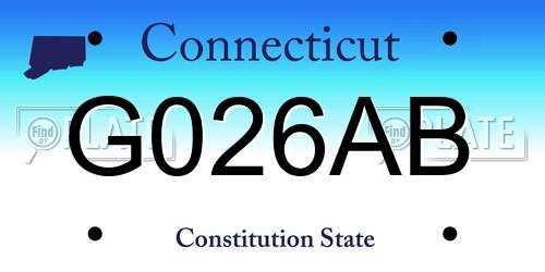 G026AB Connecticut License Plate